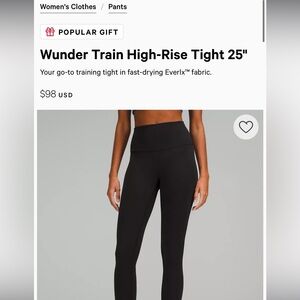 Lululemon Wunder Train High-Rise Tight 25"